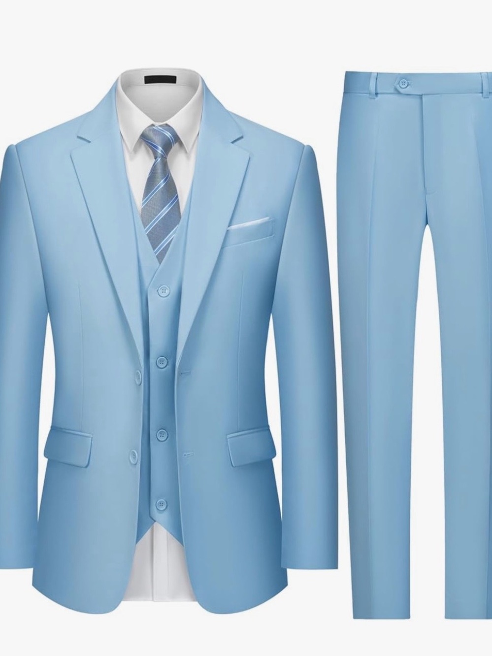 Light Blue Men's Three-Piece Suit